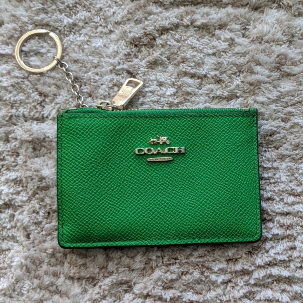Coach Green coin purse/card case